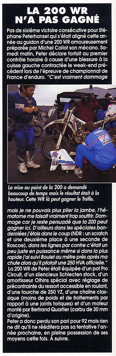 Kit 250 pour une WR 200 de 91 ?