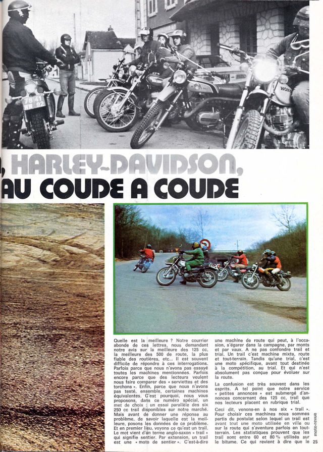 Comparatifs 125 trails 1974 / 1975 / 1976