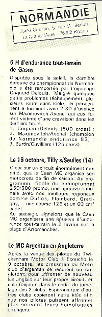 LES MOTOCROSS DES ANNEES 70 à 80 DANS LA NORMANDIE