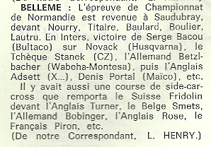 LES MOTOCROSS DES ANNEES 70 à 80 DANS LA NORMANDIE