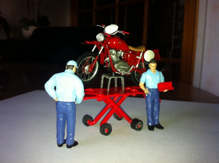 motos vertes miniatures / maquettes