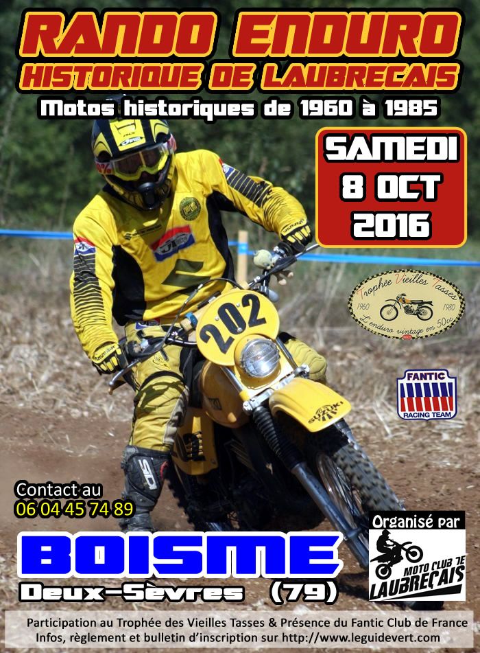 RANDO ENDURO HISTORIQUE DE LAUBRECAIS 2016