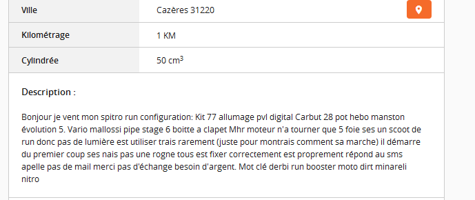 Du charabia sur Le Bon Coin ...