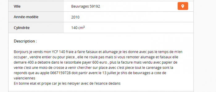 Du charabia sur Le Bon Coin ...