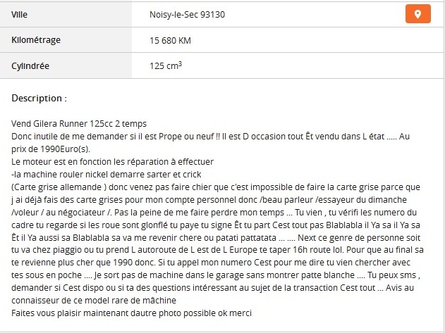 Du charabia sur Le Bon Coin ...