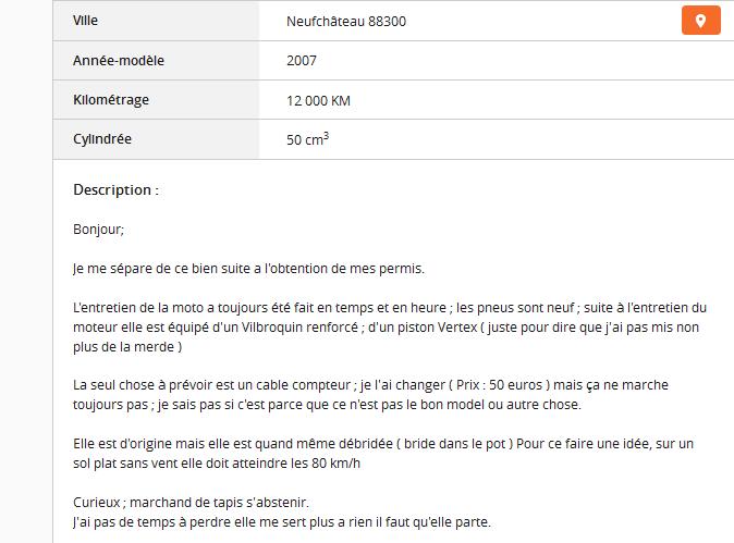 Du charabia sur Le Bon Coin ...