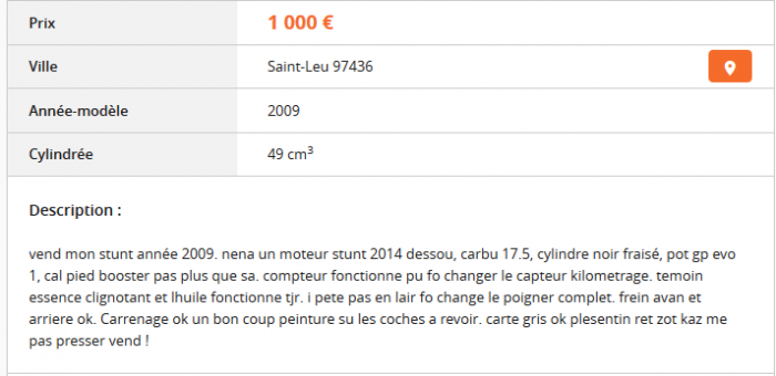 Du charabia sur Le Bon Coin ...