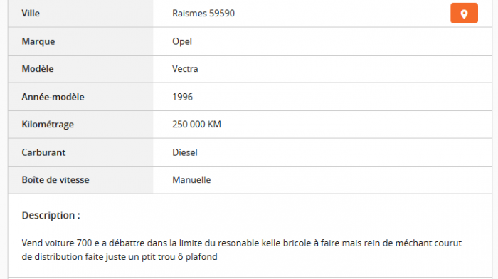 Du charabia sur Le Bon Coin ...