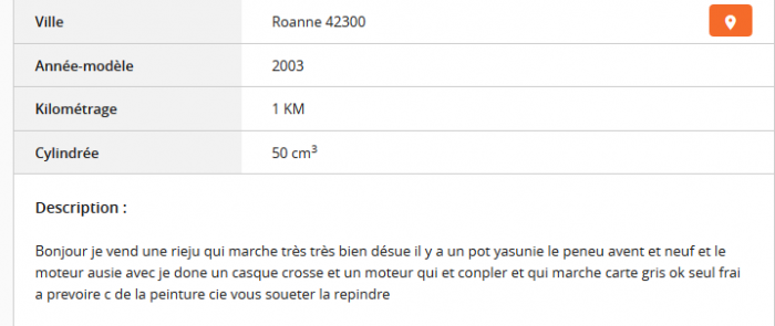 Du charabia sur Le Bon Coin ...