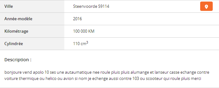 Du charabia sur Le Bon Coin ...