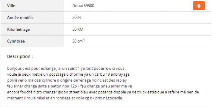 Du charabia sur Le Bon Coin ...