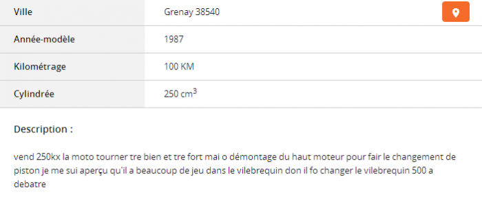 Du charabia sur Le Bon Coin ...