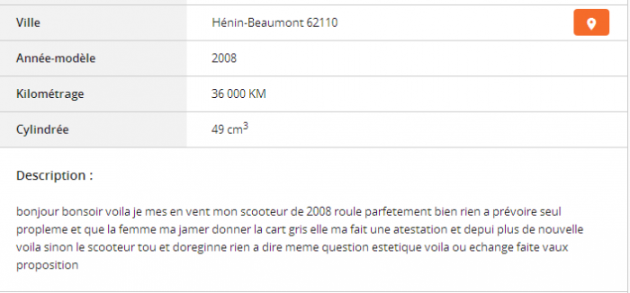 Du charabia sur Le Bon Coin ...