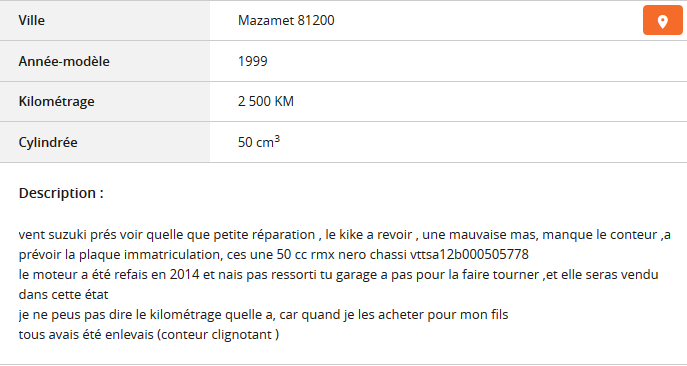 Du charabia sur Le Bon Coin ...