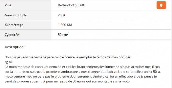 Du charabia sur Le Bon Coin ...