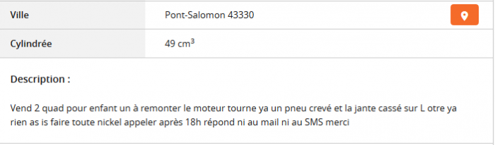 Du charabia sur Le Bon Coin ...