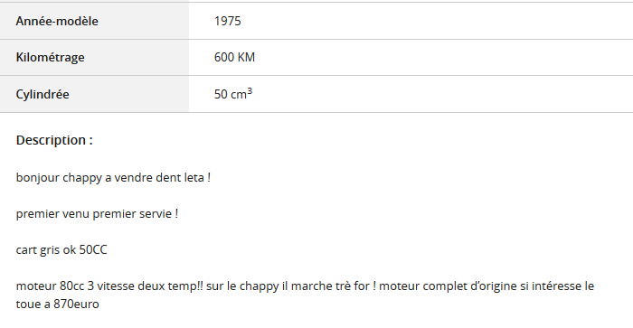 Du charabia sur Le Bon Coin ...
