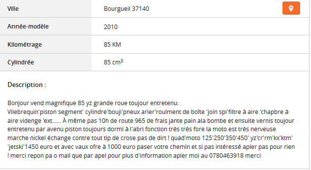 Du charabia sur Le Bon Coin ...
