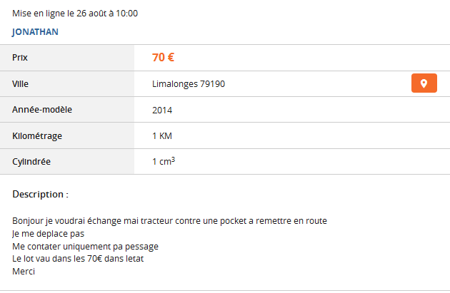Du charabia sur Le Bon Coin ...