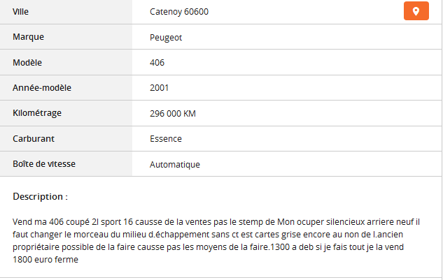 Du charabia sur Le Bon Coin ...