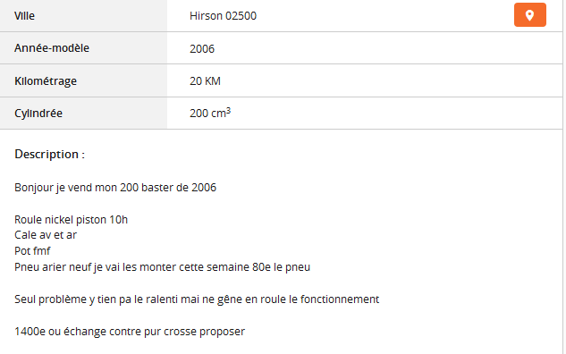 Du charabia sur Le Bon Coin ...