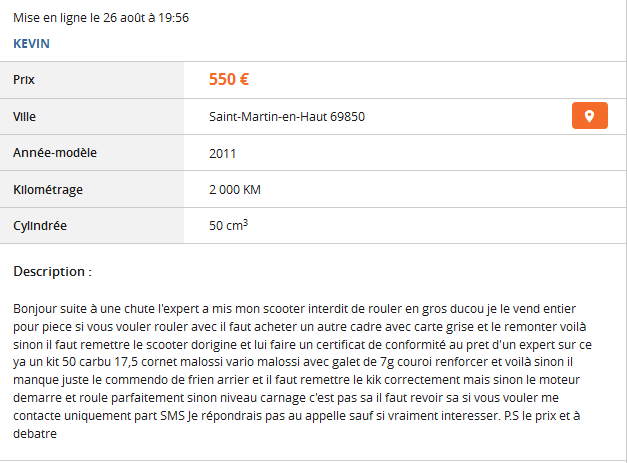 Du charabia sur Le Bon Coin ...