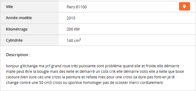 Du charabia sur Le Bon Coin ...