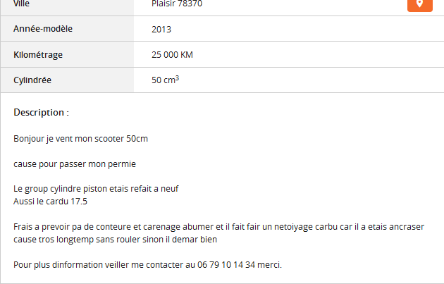Du charabia sur Le Bon Coin ...