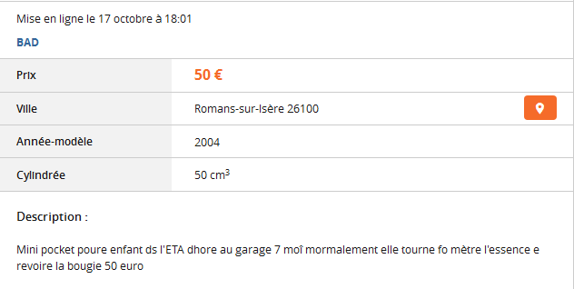 Du charabia sur Le Bon Coin ...