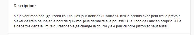 Du charabia sur Le Bon Coin ...