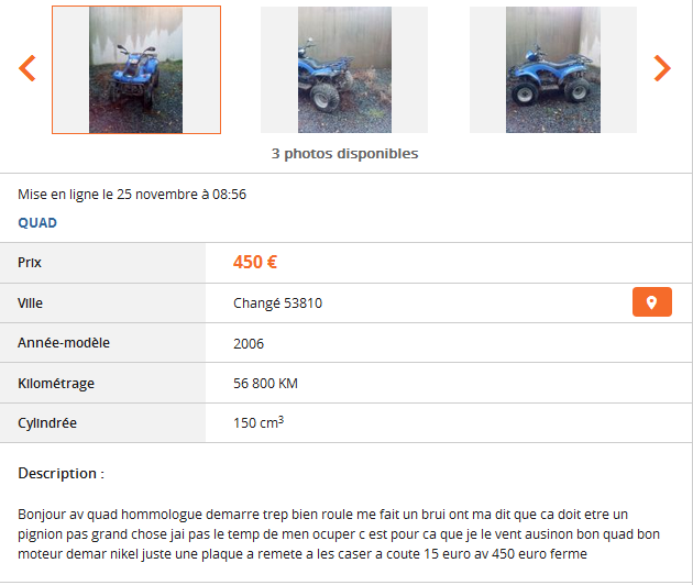 Du charabia sur Le Bon Coin ...