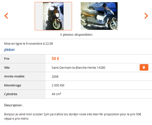 Du charabia sur Le Bon Coin ...