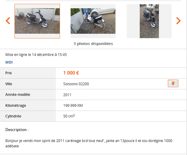 Du charabia sur Le Bon Coin ...
