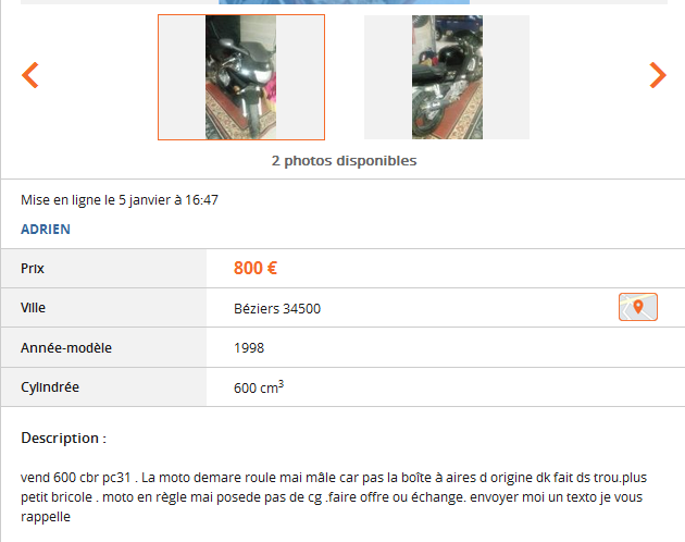 Du charabia sur Le Bon Coin ...