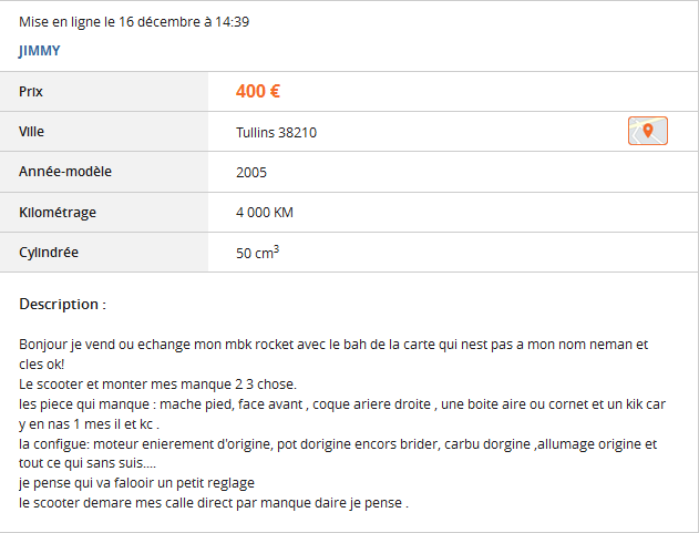 Du charabia sur Le Bon Coin ...