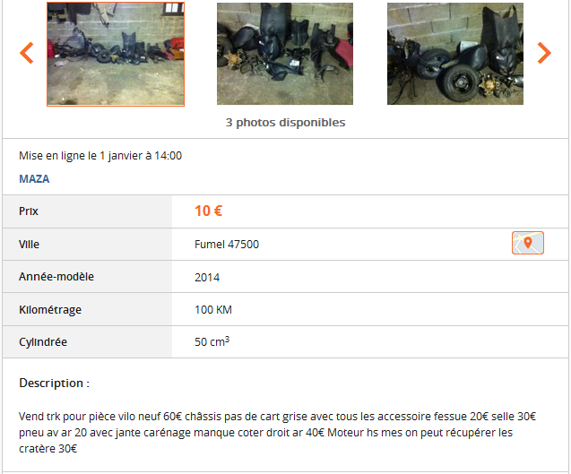 Du charabia sur Le Bon Coin ...