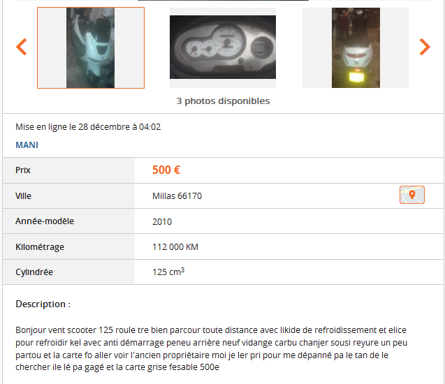 Du charabia sur Le Bon Coin ...