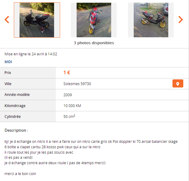 Du charabia sur Le Bon Coin ...