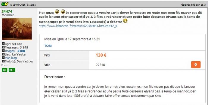 Du charabia sur Le Bon Coin ...