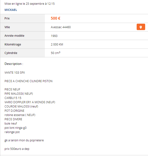 Du charabia sur Le Bon Coin ...