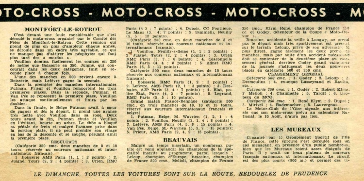 Photos et documents de Motocross de 1950 à nos jours