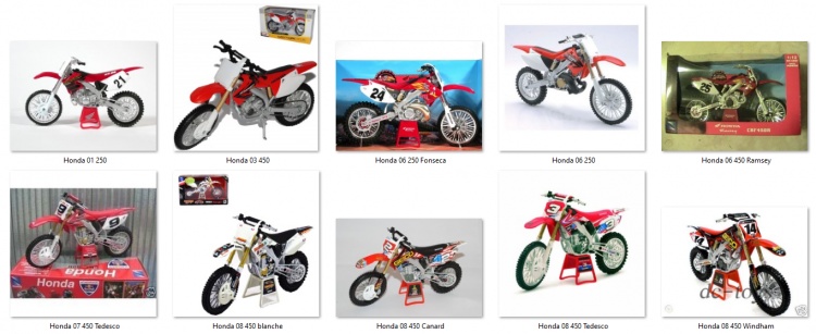 motos vertes miniatures / maquettes