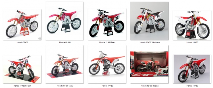 motos vertes miniatures / maquettes