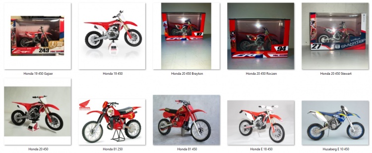 motos vertes miniatures / maquettes