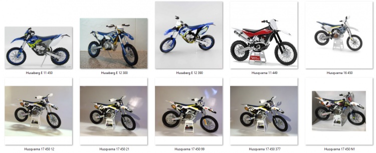 motos vertes miniatures / maquettes