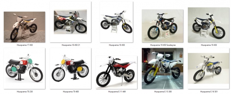 motos vertes miniatures / maquettes