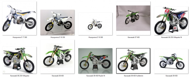 motos vertes miniatures / maquettes