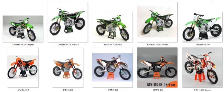 motos vertes miniatures / maquettes
