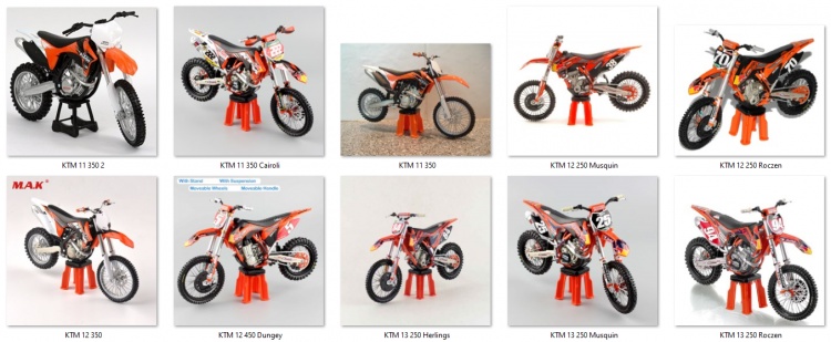 motos vertes miniatures / maquettes