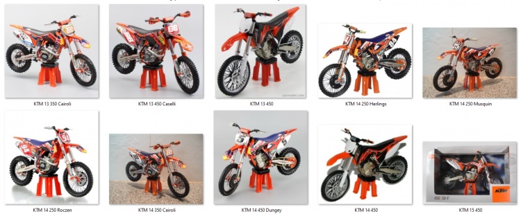 motos vertes miniatures / maquettes